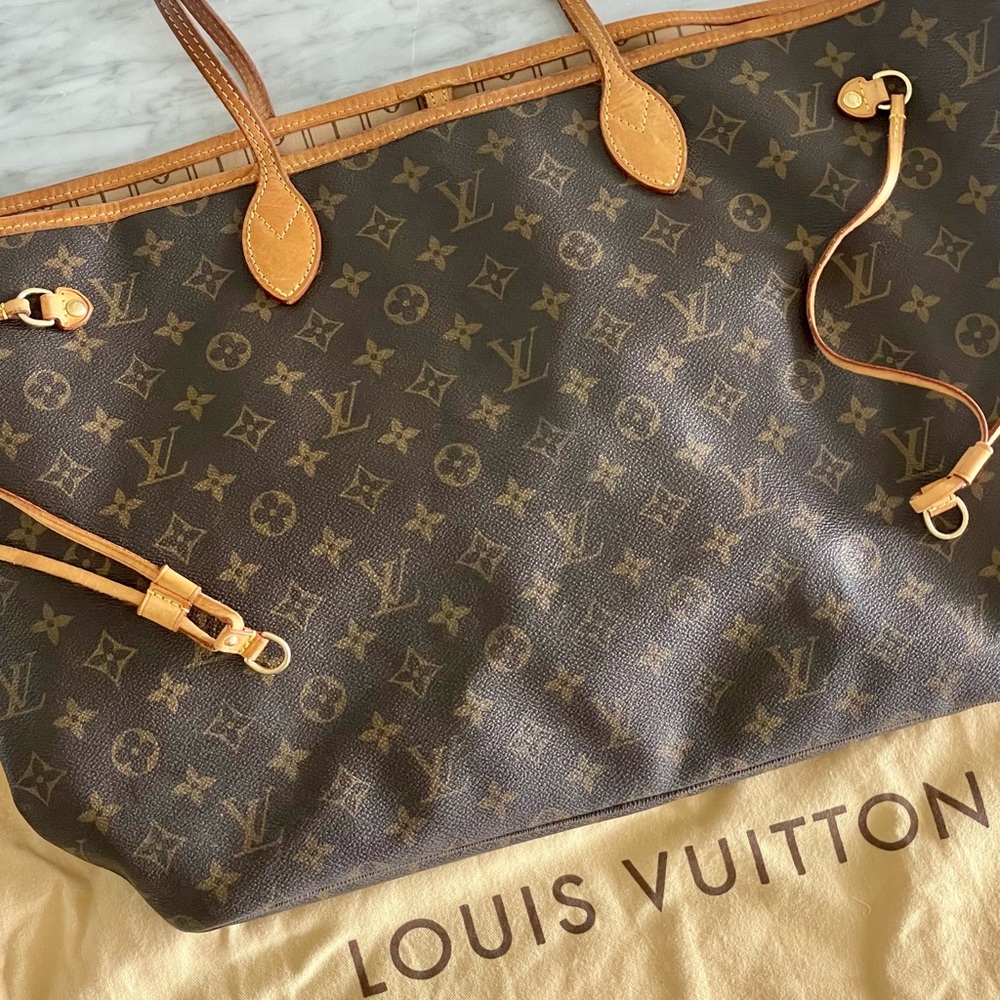 Louis Vuitton LV Neverfull GM Monogram Print w/ Original Dustbag in Largest Size